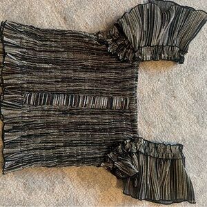 Chic Black and Silver Kids Blouse Set